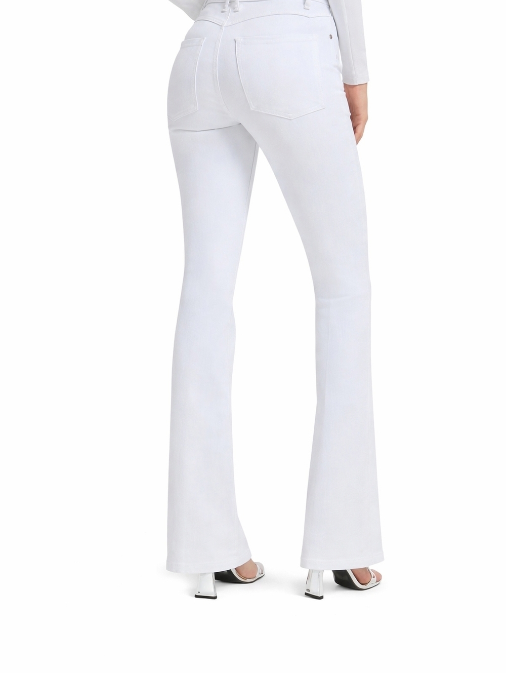 Good American Good Classic Slim Bootcut Jeans White NWT Size 8/29 High Rise Flar - Picture 2 of 12